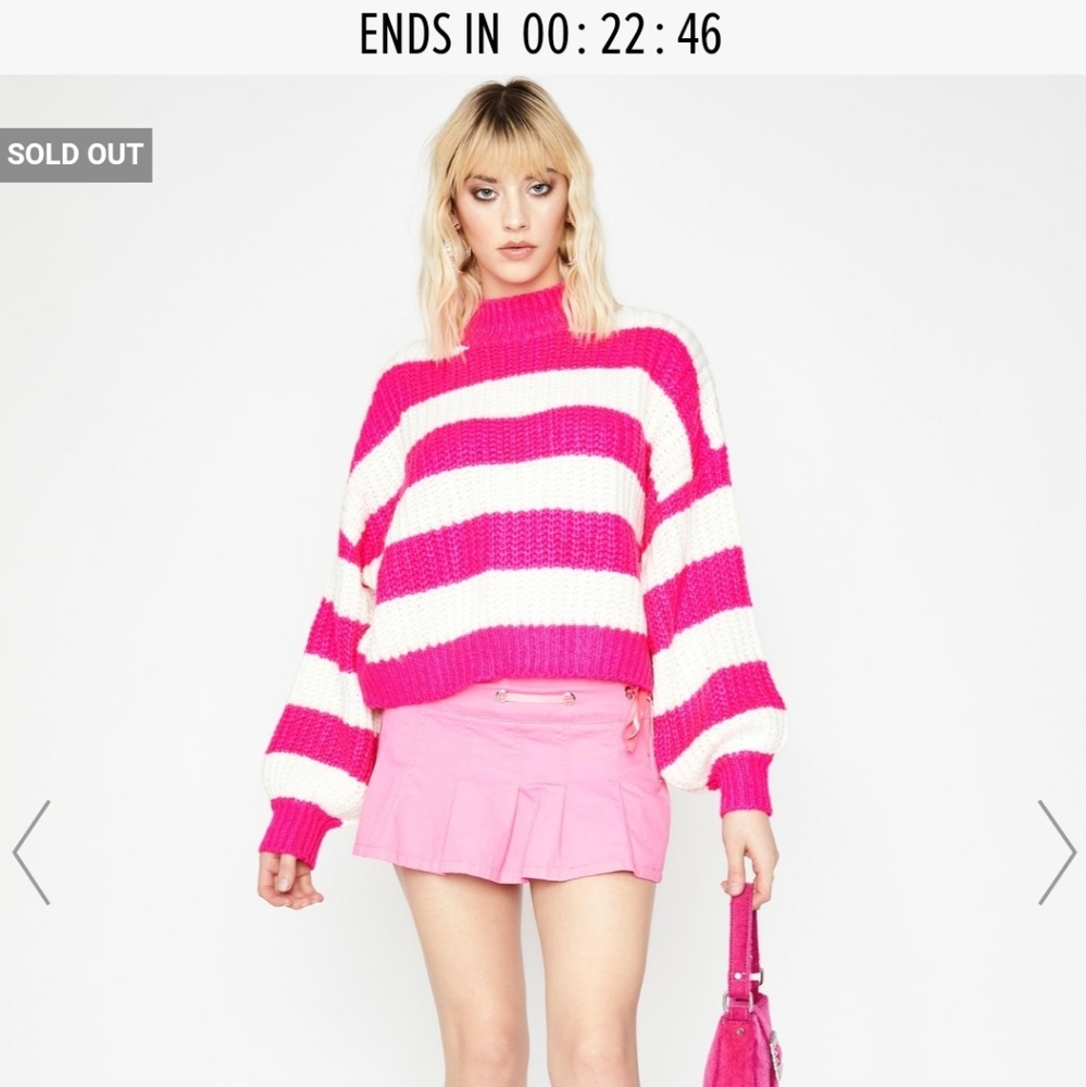 Soldout Dolls Kill dollskill hot pink sweater